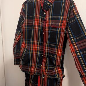 J. Crew Red, Navy and Yellow Plaid Pajama Set